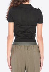 Loewe Ruched Polo T-shirt Black S359Y55K23--1100