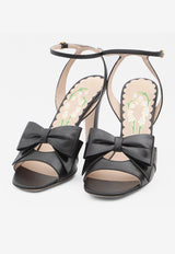 Valentino Bowow 95 Leather Slingback Sandals Black 7W2S0MA6-DDT-0NO