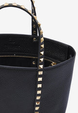 Valentino Small Rockstud Leather Shoulder Bag Black 7W2B0R05-VSF-0NO