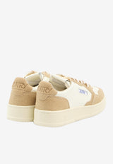 Autry Medalist Leather Low-Top Sneakers Sand AULW-TA-03