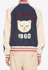 Valentino Le Chat Maison Zip-Up Bomber Jacket Blue 7V3CIP63-AWS-DYB