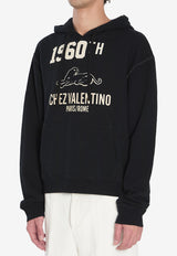 Valentino Chez Logo Vintage Hooded Sweatshirt Black 7V3MF29M-B1M-9RA