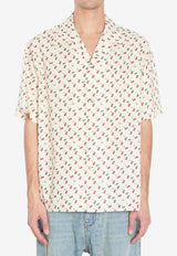 Valentino Cherryfic Print Short-Sleeved Shirt Cream 7V3AA111-B0B-BMY