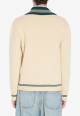 Valentino Le Chien De La Maison V-neck Wool Sweater Butter 7V3KC35E-B2M-581