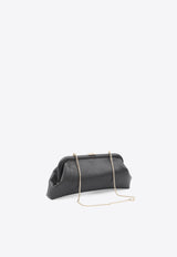 Jimmy Choo Skylar Leather Clutch Black SKYLAR-JBM-BLACK/LIGHT GOLD