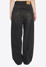 Haikure Bethany Wide-Leg Faded Jeans Black HEW03296-DF119-L0893