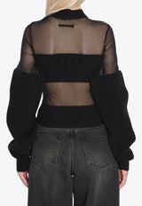 Jean Paul Gaultier Sheer-Effect Paneled Top Black W-PO016-K002-00