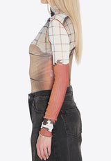 Jean Paul Gaultier Fire Print High-Neck Top Multicolor W-TO308-M003P-150100