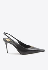 Saint Laurent Babylone Breteuil 90 Slingback Pumps Black 806685-AAESX-1000