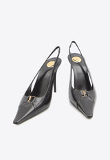 Saint Laurent Babylone Breteuil 90 Slingback Pumps Black 806685-AAESX-1000