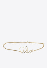 Chloé Iconic Logo Lettering Chain Belt Gold CHC24AC068CB7--9DC