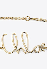 Chloé Iconic Logo Lettering Chain Belt Gold CHC24AC068CB7--9DC