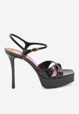 Saint Laurent Debbie 110 Patent Leather Platform Sandals Black 820579-1TV00-1000