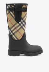 Burberry Checked Rain Boots Black 8111677--A1189