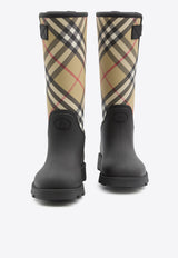 Burberry Checked Rain Boots Black 8111677--A1189