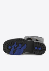 Burberry Saddle Mid-Calf Leather Boots Black 8111737--A1189