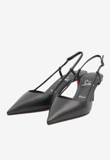 Christian Louboutin Miss Z 60 Leather Slingback Pumps Black 3250141-B439-BLACK