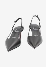 Christian Louboutin Miss Z 60 Leather Slingback Pumps Black 3250141-B439-BLACK