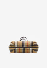 Burberry Medium Highlands Checked Tote Bag Beige 8112222--B9368