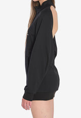 Balenciaga Open-Back Tracksuit Mini Dress Black 838779-TMV15-1000