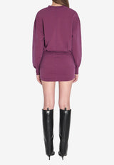 The Attico Draped Mini Sweatshirt Dress Purple 251WCA00393-06AA-114