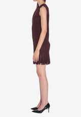 Alaïa Striped Knit Mini Dress Bordeaux AA9R2715K084B--413