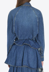 Alaïa Round Long-Sleeved Denim Shirt Blue AA9C0988D004B--505