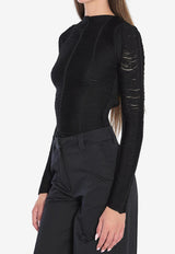 The Attico Logo Mesh Sweater Black 251WCK00128-016AA-100