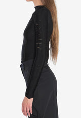 The Attico Logo Mesh Sweater Black 251WCK00128-016AA-100