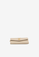 Saint Laurent Uptown Grain De Poudre Leather Chain Clutch Beige 607788-1GF0J-2721