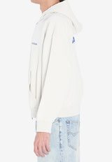 Balenciaga Logo Embroidered Zipped Hoodie White 803264-TSVP1-8016