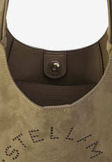 Stella McCartney Studded Logo Suede Hobo Bag Khaki 7B0113WP0590--2942