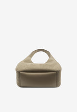 Stella McCartney Large Studded Logo Suede Hobo Bag Khaki 7B0102WP0590--2942