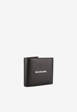 Balenciaga Cash Square Bi-Fold Leather Wallet Black 594549-1IZI3-1090