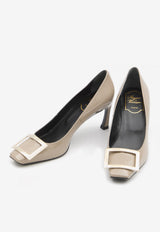Roger Vivier Trompette 70 Patent Leather Pumps Beige RVW40015280-D1P-C415