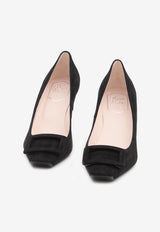 Roger Vivier Trompette 70 Suede Pumps Black RVW40026800-HR0-B999