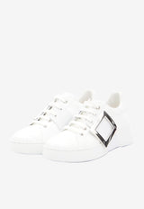 Roger Vivier Viv' Skate Leather Low-Top Sneakers White RVW54226150-LXQ-B001