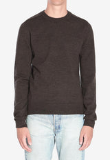 Maison Margiela Wool Sweater with Elbow Patches Brown S50HL0041-M13098-144M