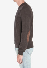Maison Margiela Wool Sweater with Elbow Patches Brown S50HL0041-M13098-144M