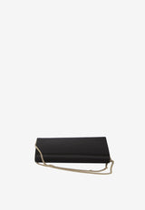 Roger Vivier Flower Buckle Satin Clutch Black RBWAMFD0200-RS0-B999