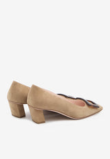 Roger Vivier Belle Vivier 45 Suede Pumps Beige RVW00639540-HR0-S812