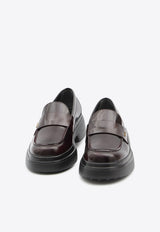 Tod's Logo Plaque Glossy Leather Loafers Bordeaux XXW74L0JL00-SHAR-810