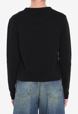 Moncler Embroidered Logo Wool-Blend Sweater Black K20939C00004-M4281-999