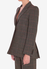 Chloé Checked Wool Tailored Jacket Brown CH25AVE53097--93C