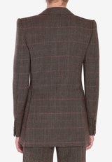 Chloé Checked Wool Tailored Jacket Brown CH25AVE53097--93C