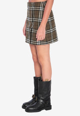 Burberry Shrub Check-Pattern Mini Skirt Green 8110911--C3078