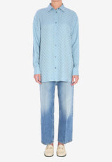 Gucci All-over GG Long-Sleeved Shirt Light Blue 837168-Z7ATQ-4141