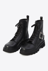Roger Vivier Viv' Rangers Combat Boots Black RVW78442760-TTQ-B999