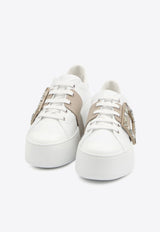 Roger Vivier Viv' Skate Flatform Sneakers White RVW73729110-LXQ-9997
