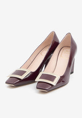 Roger Vivier Belle Vivier 75 Patent Leather Pumps Burgundy RVW71300920-D1P-R802